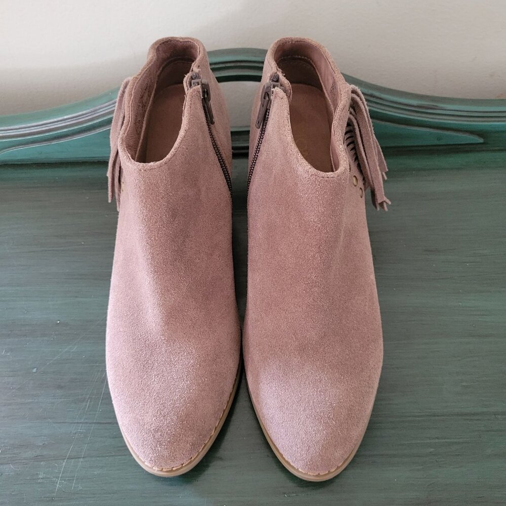 Vionic 6.5 Tan Suede Leather Booties FAROS Ankle Boots Western - Picture 2 of 8